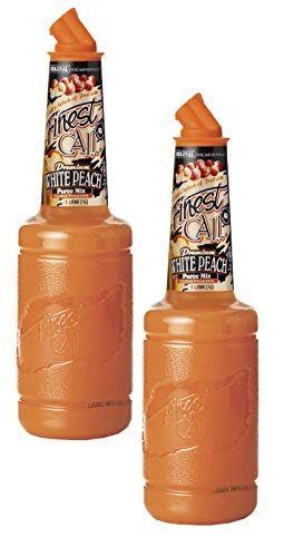 Finest Call Premium White Peach Puree Mix para cócteles/White Peach Puree Collection Exclusivo Bar Essentials - 2 x 1 litro