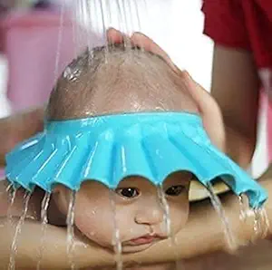 DUE20 1PCs Bath Shower Cap, Eye, Ear, Nose Protect, Hair Wash Cap For Children, Babies, Adjustable [multi-color]