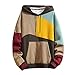 Produktbild Notdark Kapuzenpullover Herren Casual Hoodie Sweatshirt Kapuzenpullover Herren Patchwork Hoodie Strickpullover Männer Kapuzenjacke Kapuzenshirt Kapuzen-Sweatshirt(XL,Khaki)