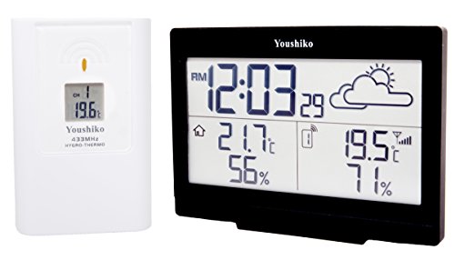Youshiko Wireless Weather Station ( Premium Quality / Clear Display ) with Radio Controlled Clock ( UK Version) , Indoor… - Image 5