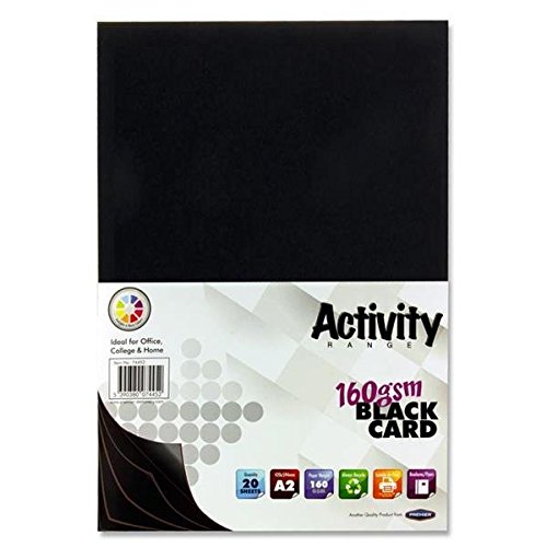 Premier Stationery Activity Karton, A2, 160 g/m², Schwarz, 20 Stück
