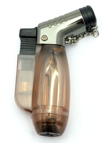 Shisha Torch Feuerzeug Double Jet "Pelican" Bunsenbrenner Style ideal für Zigaretten, Zigarren, Shisha usw! Transparent Braun