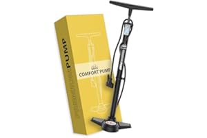 DANSI Fahrradpumpe I Standluftpumpe passend für alle gängigen Ventile inklusive Manometer & Adaptern I luftpumpe Fahrrad, luftpumpe