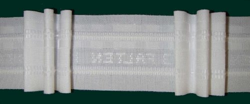 Faltenband mit 3 Falten, 50 mm, weiß, 250 % / Aufmachung 10 m