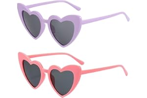 JchEnye Set de 2 Lunettes de Soleil pour Enfants en Rose et Violet - Parfait pour les Fêtes et la Plage, Taille Adaptée de 1 à 7 Ans
