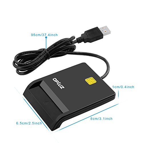 Smart Card Reader, opluz Tax Kartenleser | DOD Military & gemeinsamen Zugang CAC USB Smart Card Reader Kompatibel mit Mac OS und Windows - 3