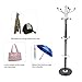 Hapilife 15 Hanging Hook Traditional Floor-Standing Hat and Coat Stand With Marble Base - Multiple Colour (Black)