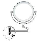 Der hochwertige Kosmetikspiegel besteht aus Kristallglas, Edelstahl, Messing und innovativen LEDs in erstklassiger Verarbeitung für Korrosionsbeständigkeit und zeitloses Design; Stabil und langlebig