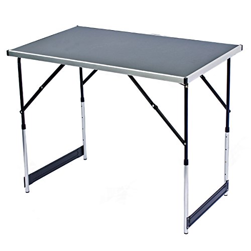 Tavolo Pieghevole Da Campeggio In Alluminio – 2 Mt, Altezza Regolabile (26/56 Cm) – Leggero E Portatile