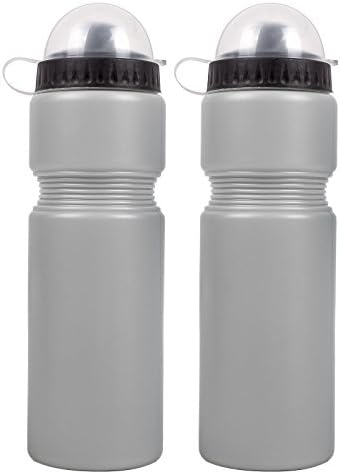 2x Bicycle Gear Water Bottle 750 ml, Plastic Grey