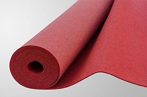 Filz, Filzstoff, Dekorationsfilz, imprägniert, Breite 100 cm, Dicke 4 mm, Meterware 0,5 lfm – melange rot - 4