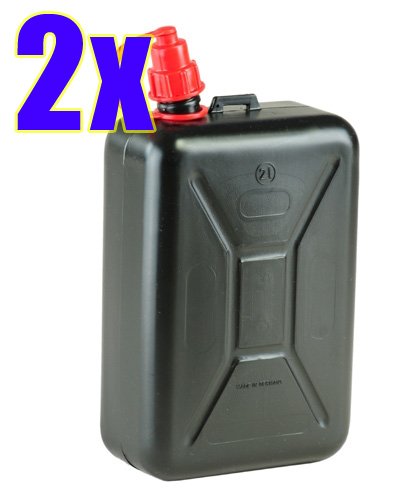 2x Kraftstoff-Kanister 2 Liter schwarz (2er Set) Motorrad-Benzinkanister 2L