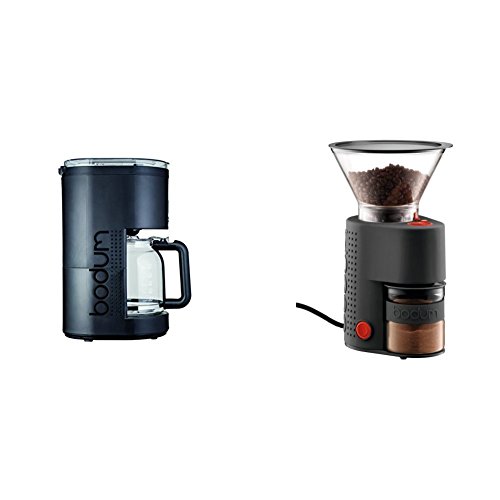spécifications Bodum Bistro Cafetière Electrique Programmable à Filtre Permanent Noir 1,5 L 900 W + Broyeur à café électrique noir
