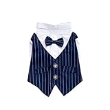 Escote redondo con cuello redondo, características de cuello con elegante diseño de corbatín, junto con botones decorativos, hacen que su perro se vea formal.