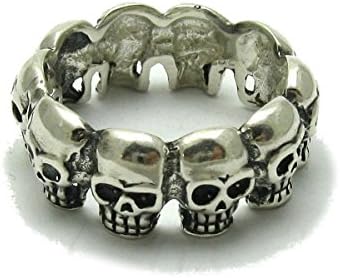 Empress JewelrySterling silver ring solid biker skulls band 925 size J - Z++++++ Empress jewellery