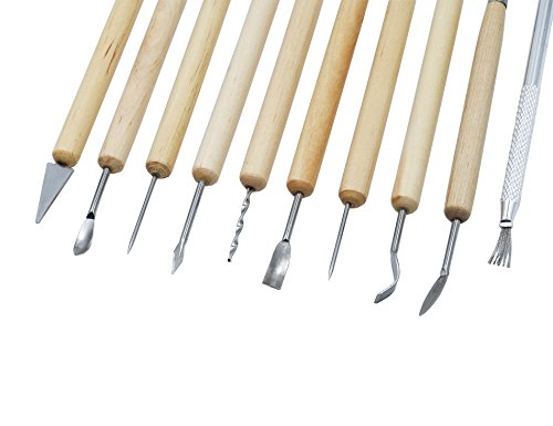 Alohha Packung aus 11 Polymer Clay Durable Keramik Nadel Keramik Sculpting Carving Modellierung Tools Set Works mit allen Clay-Typen Professionelle Qualität - 3