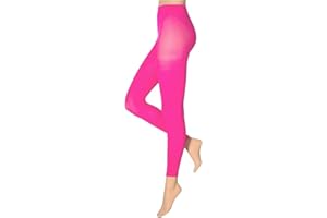 krautwear Leggings da donna e ragazza, 60 denari, per carnevale, yoga, nero, rosso, blu, bianco, rosso, rosa, verde, giallo