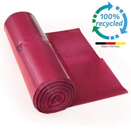 ProfessionalTree Bolsas de basura 120 l - gran resistencia al desgarro - rollo de 25 - Tipo 100 extra - Sacos de basura XXL bolsas de basura - 70 ? - 700 x 1.100 mm - LDPE - rojo