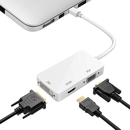 Topop 3 in 1 Thunderbolt Port Mini Displayport auf HDMI DVI VGA Adapter Kabel für Apple MacBook Air, iMac, Mac Book Pro, Mac mini, Microsoft Surface Pro/ Pro 2/ Pro 3, Thinkpad / Carbon/ Touch/ Helix weiß - 3
