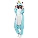 Produktbild Unicsex Süß Einhorn Overall Pyjama Jumpsuit Kostüme Schlafanzug Für Kinder / Erwachsene (S, Blau)