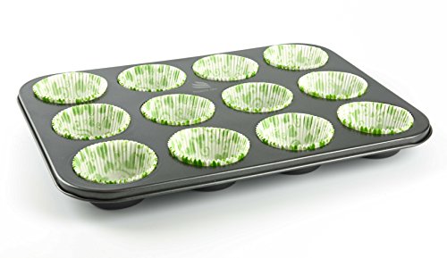 Premium Metall Muffinförmchen für 12 Muffins | BPA-frei und Antihaftbeschichtung | spülmaschinenfeste Muffinform | leicht zu reinigen | Cupcake und Brownie Backform - 4