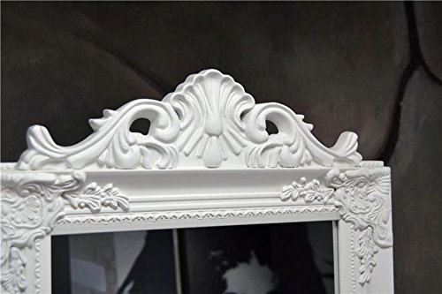 Livitat® Standspiegel Wandspiegel 160 x 40 cm Ankleidespiegel Garderobenspiegel antik barock rokoko Landhaus (Weiß) - 3