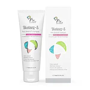 Fixderma Bioteez-S, Anti Dandruff Shampoo, Flaky Scalp Condition, Nourish Dry Hair, Relieves Itchy & Dry scalp, Recurrent dandruff, Non-irritant, Sulphate free & Paraben free formulation - 75ml