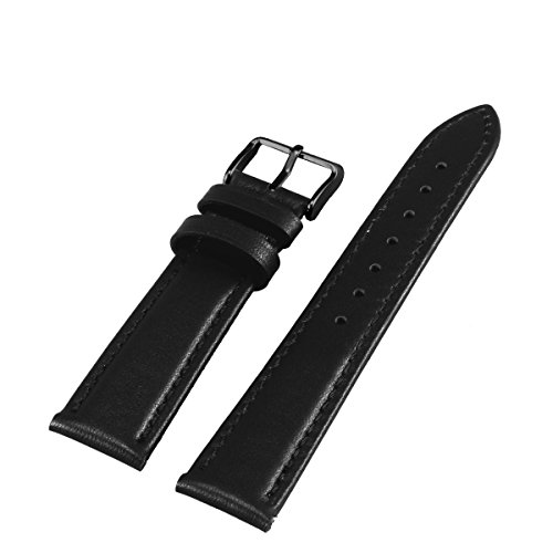 Alienwork Uhrenarmband Lederarmband schwarz