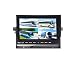 Produktbild 17,8 cm 7 zoll inch Monitor Quad Split Splitter mit 4fach viermal VideoIn Videoeingänge 4 Pin für Rückfahrkamera und Rückfahrsystem 12V 4PIN Auto KFZ PKW Wohnmobil Camper LCM-ST7Quad4PIN