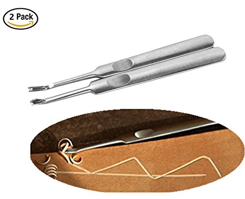 2 Stück Leather Craft Tool Groover Beveler Awl Punch Blade