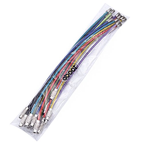 eBoot 2 mm farbige Stahldraht Keychain Kabel Schlangenkette Schluesselring Spiraldraht, 14 Stück - 7