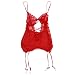Produktbild TOOGOO(R) Sexy Dessous Damen Spitzenkleid / G-String / Handschellen / Strumpfguertel / Strumpfhosen-Set 4pcs