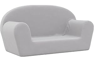 Gecheer 2-Sitzer-Kindersofa Minicouch Kindercouch Kindermöbel Kinder Sofa Sessel Softsofa 3 x 36 x 45 cm (B x T x H) Weicher Plüsch (100% Polyester) Hellgrau