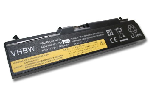 vhbw Akkku 4400mAh für Notebook, Laptop IBM Lenovo Thinkpad Edge 14, 15 wie 42T4235, 42T4753, 42T4757, 51J0499, 57Y4185, FRU 42T4702, FRU 42T4751, u.a