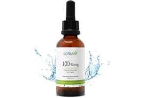 Sanuvit® - Jod flüssig 30 ml | Sehr ergiebig mit 78 µg Jod pro Tropfen | Hochdosiert | inklusive Pipette | Vegan | ca. 450 Portionen | Hergestellt in Österreich