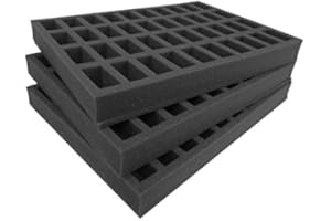NAVARA Set di vassoi di ricambio per Gamesworkshop Classic custodia in plastica. Trasporta 120 truppe su basi da 25 mm. Ideale per 12 squadre di 10 truppe alte 50 mm (120 figure in totale). Perfetto per