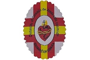 Gemelolandia | Toppe Termoadesiva, motivo: pallina carlista 5,5 x 4 cm | Patch Stickers Adesivi per Abiti, Giacche, Pantaloni, Camicie e Oggetti in Tessuto