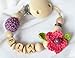 Personalised Dummy Clip with name, soother chain, dummy holder, pacifier clip - girls flower #57007931, handmade by mamasliebchen