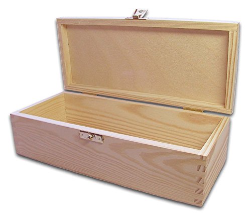 Holz-Schatulle, Holzkiste, Kassette, Box, Kiefer unbehandelt