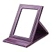 Anself Makeup Mirror Travel Leather Strong Portable Foldable Mirror Purple
