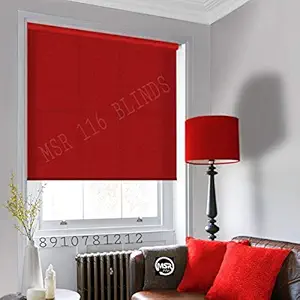 MSR 116 Roller Blinds/Curtains and Shades for Home Furnishing(Balcony,Kitchen,Bedroom,Bathroom etc) RED (4 ft(W) 5 ft(H))