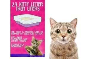 RANASONS Pack Of 24 Kitty Cat Kitten Litter Tray Liners with Ties - 70x30cm Easy & Hygienic, Completely Disposable,