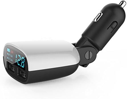 Car Charger,eForCrazy 3.4A Dual USB Plus Adapter for iPhone, iPod, iPad, Samsung Rapid Charger with LED Screen - Display Out / Input Voltage and Car's battery, Travel Charger