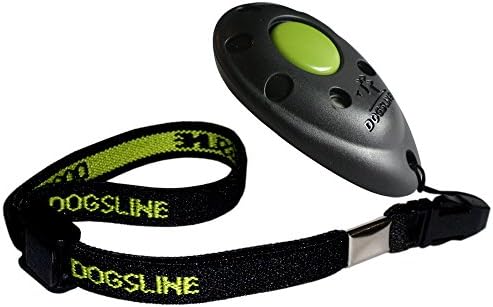 DOGSLINE Profi Clicker with Elastic Hand Strap , Clicker Training for dog cat horse , black, UKDL01PA