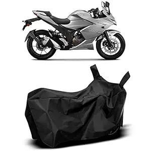 MSR Motorcycle/Scooter Cover All Season Suzuki Gixxer SF 250 Large Size Water Resistant Sun Outdoor Indoor Bike/Scooter Protection Durable & Tear Proof (GX330-Black)