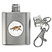 Produktbild Fox Bild Design Miniatur Gebürsteter Stahl 1oz Flasche Schlüsselring