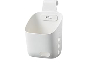 Stgbcst Kleiner Kunststoff-Hängekorb mit Haken,Platzsparender Stapelbarer Kleiner Hängekorb,Aufhängen mit Haken Ablaufloch, Pflanzkübel Zum Aufhängen für Badezimmer, Küche, Schlafsaal (weiß klein)