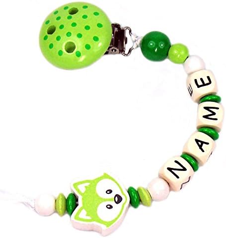 Premium Wooden Model Dot Fox Dummy Chain with Name Various Colours