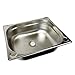 Produktbild Edelstahlspülbecken mit Abfluss - 32,5 x 26,5 x 10 cm - Spüle