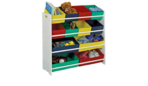 4 tier child's storage unit with bins